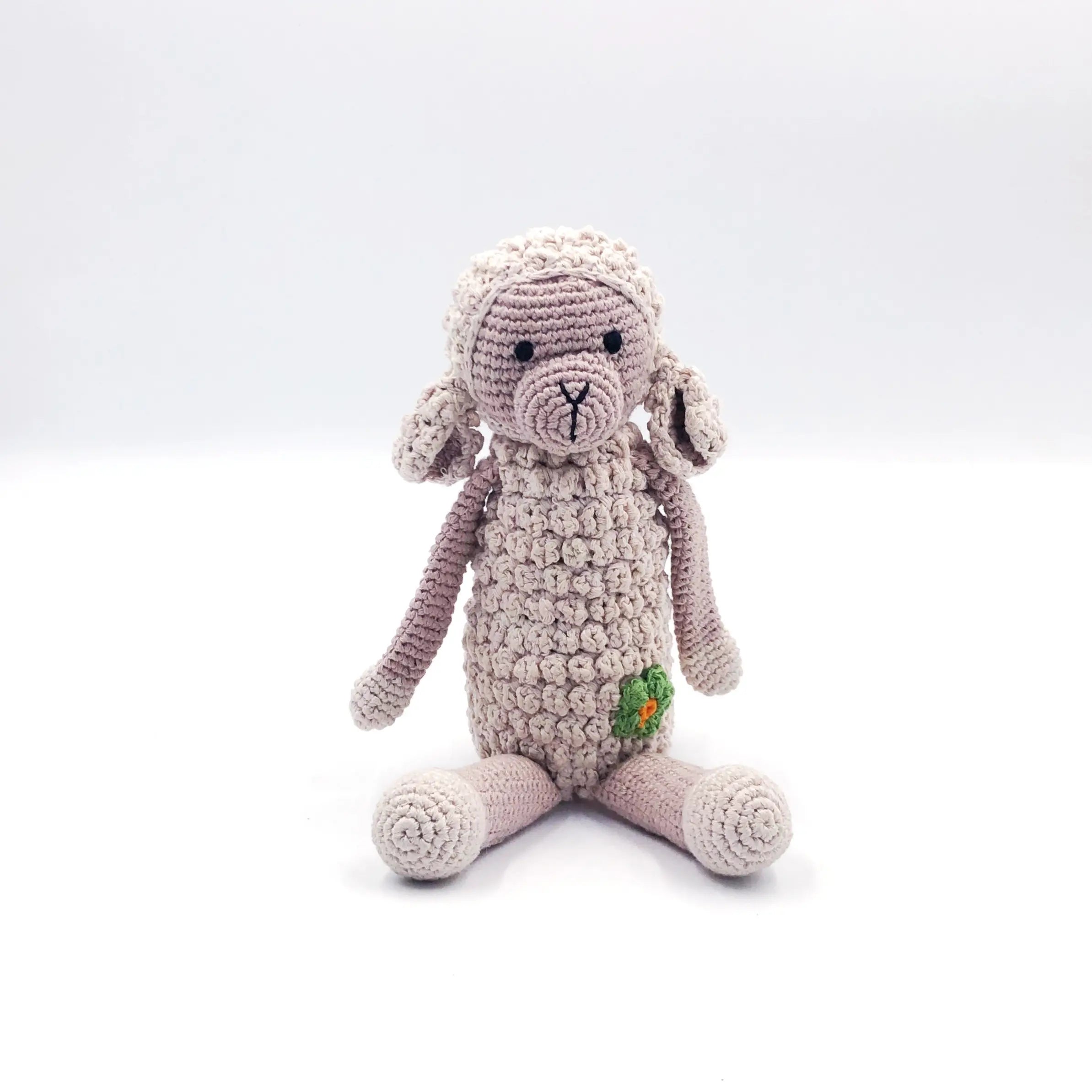 Organic Crocheted Rattle Toy | Lamb