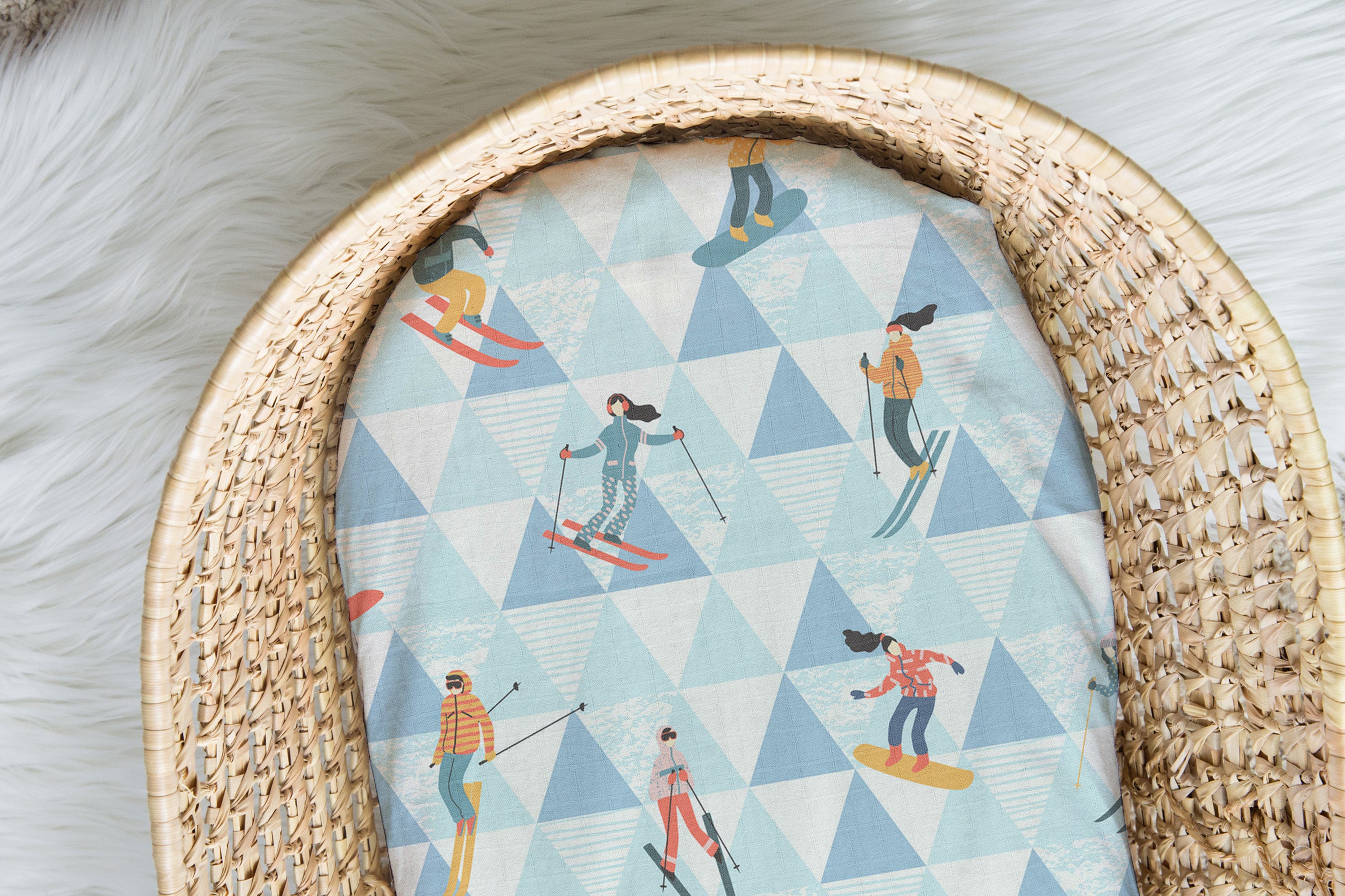 Apres Ski | Moses Basket Sheet | 100% Organic Cotton Muslin