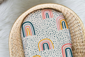Brave Rainbow | Moses Basket Sheet | 100% Organic Cotton Muslin