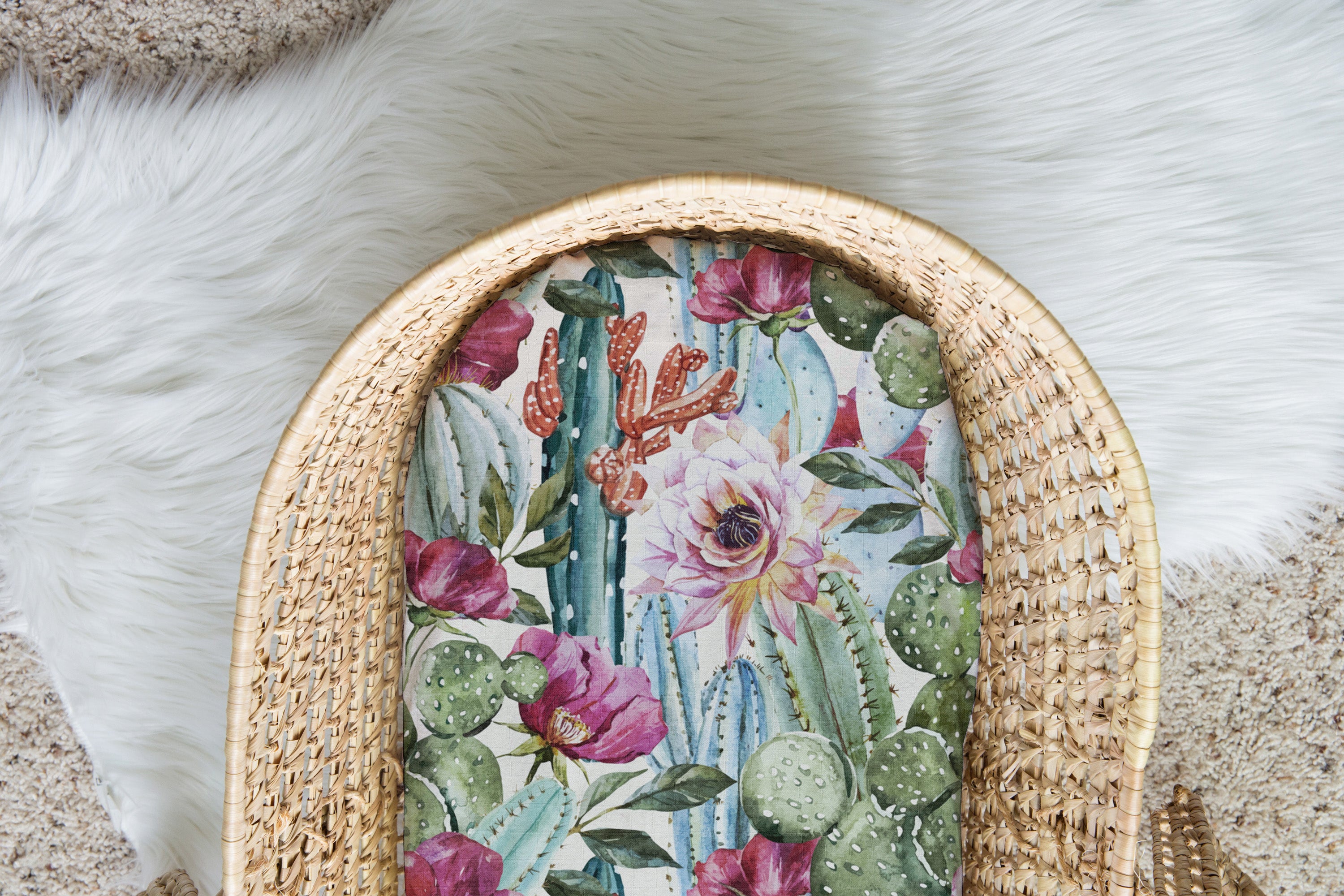 Cactus Blossoms | 100% Organic Cotton Muslin Baby Bedding