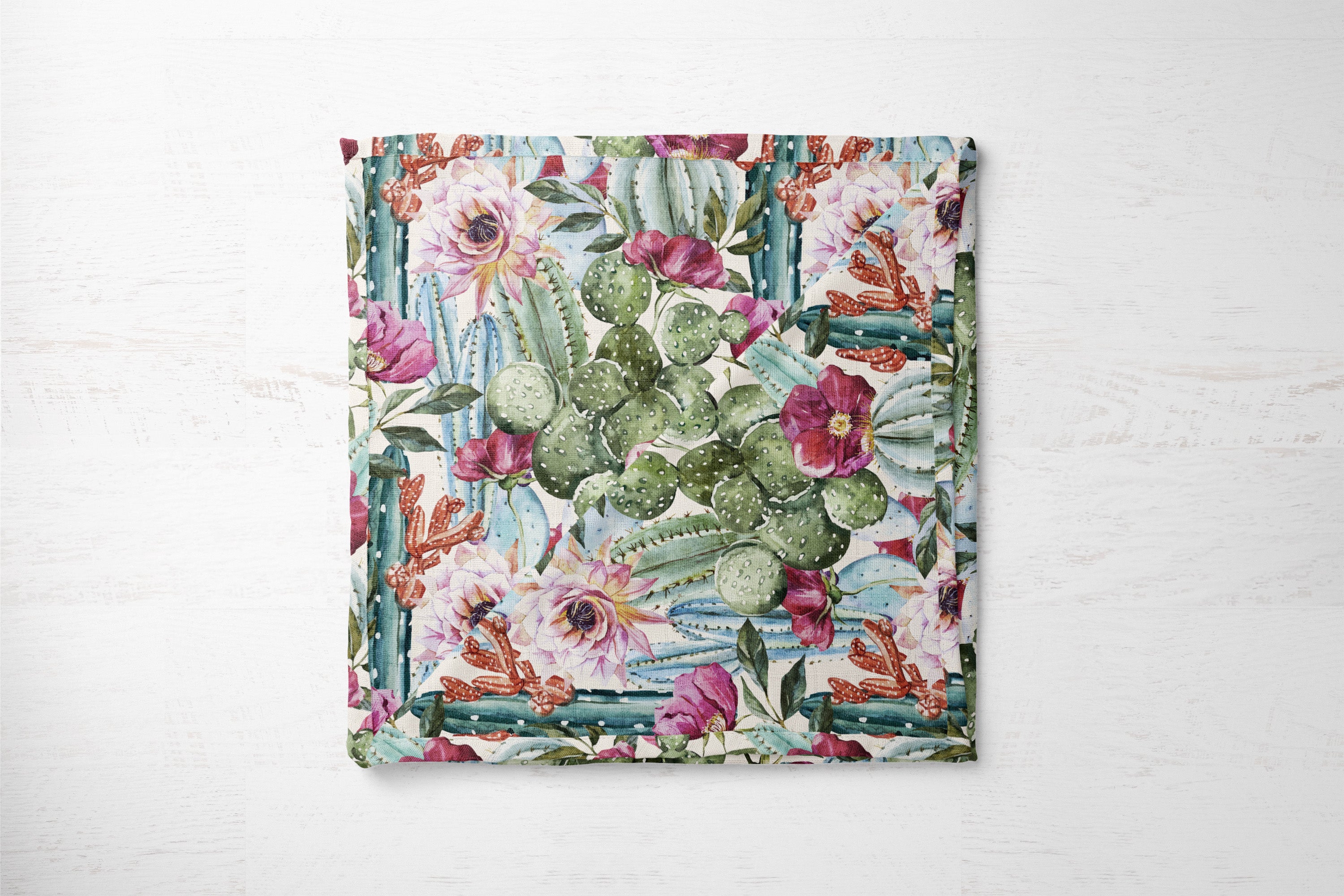 Cactus Blossoms | 100% Organic Cotton Muslin Baby Bedding