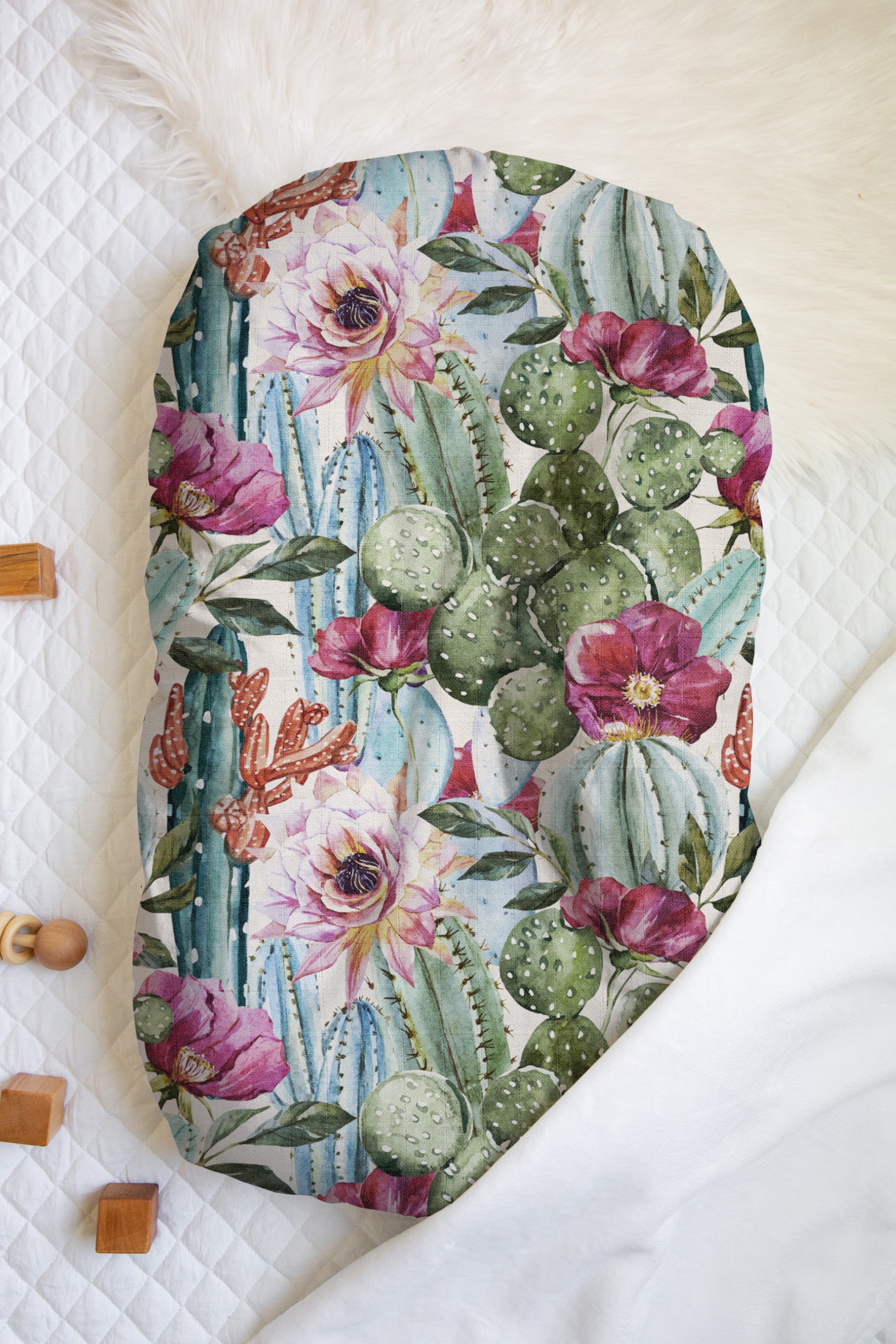 Cactus Blossoms | 100% Organic Cotton Muslin Baby Bedding