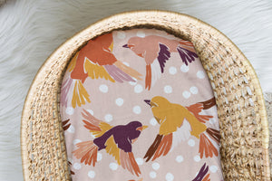 Fly Away Birdies | Moses Basket Sheet | 100% Organic Cotton Muslin