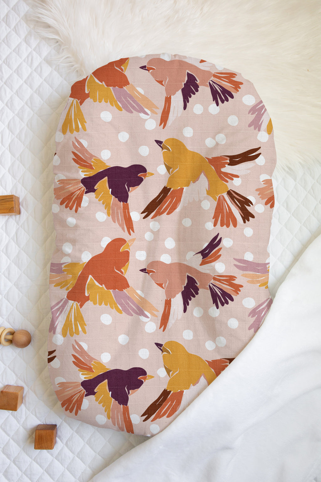 Fly Away Birdies | 100% Organic Cotton Muslin Baby Bedding