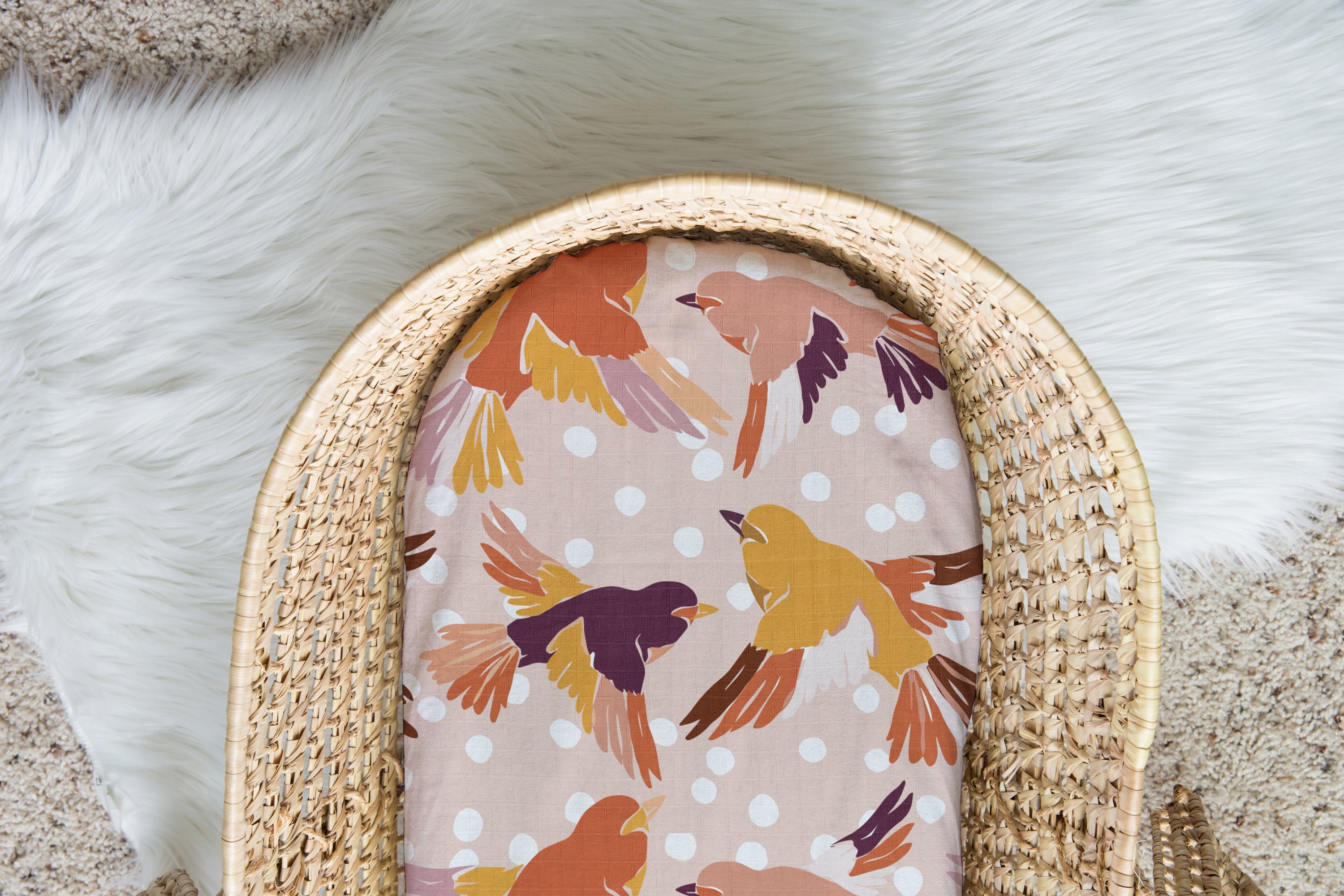 Fly Away Birdies | 100% Organic Cotton Muslin Baby Bedding