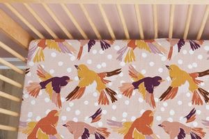 Fly Away Birdies | 100% Organic Cotton Muslin Baby Bedding
