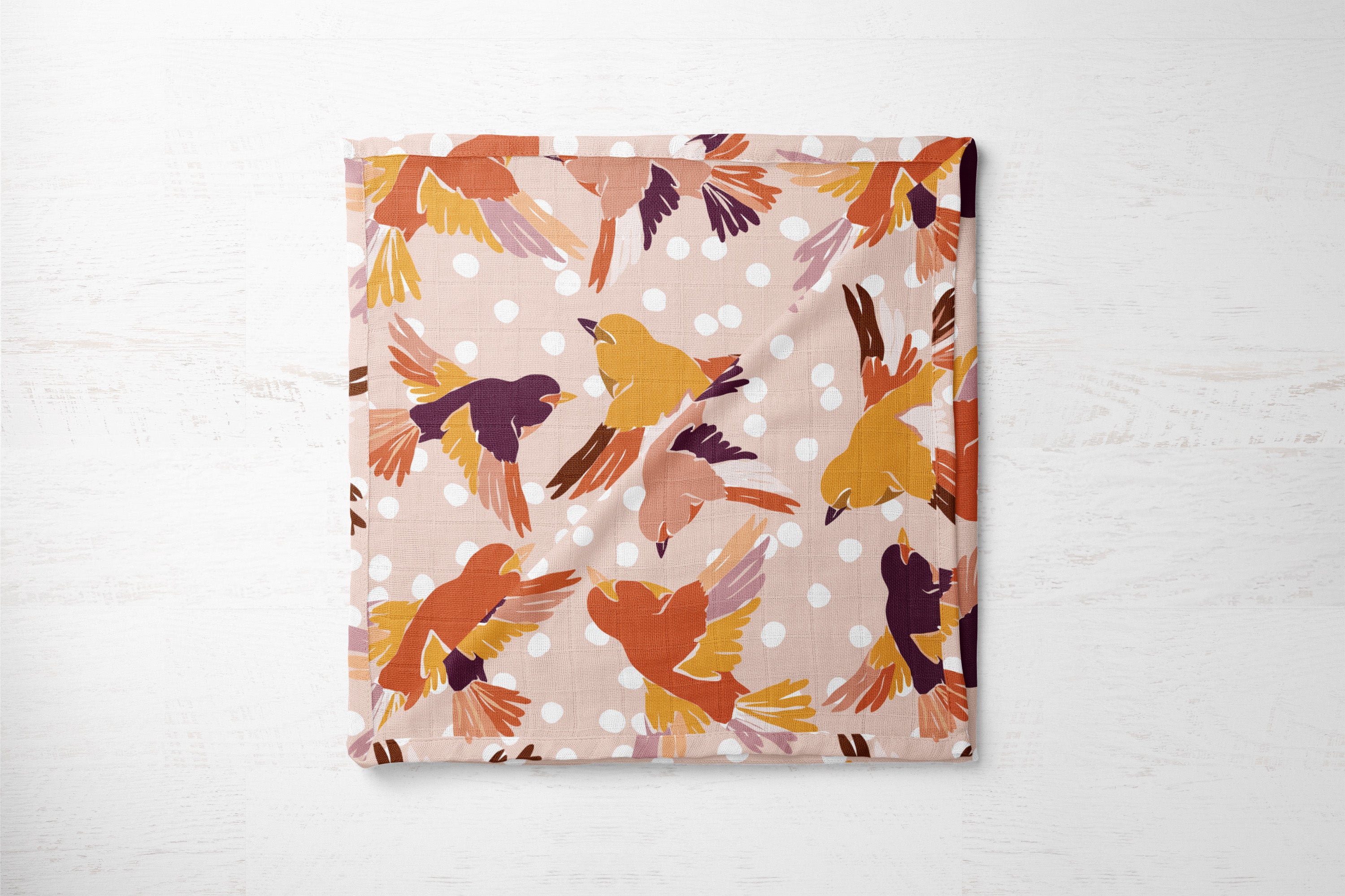 Fly Away Birdies | 100% Organic Cotton Muslin Baby Bedding