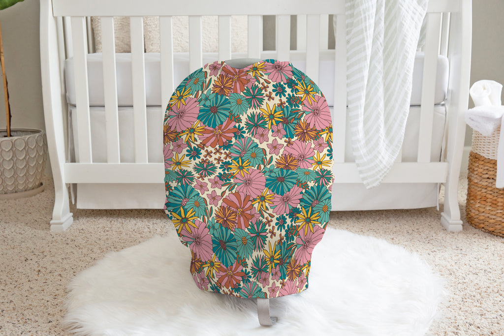 Groovy Blooms | 100% Organic Cotton Muslin Baby Bedding