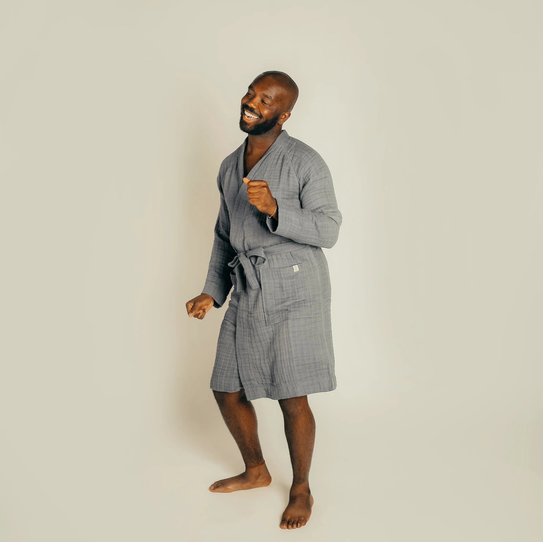 The Organic Gauzy Robe - Indigo