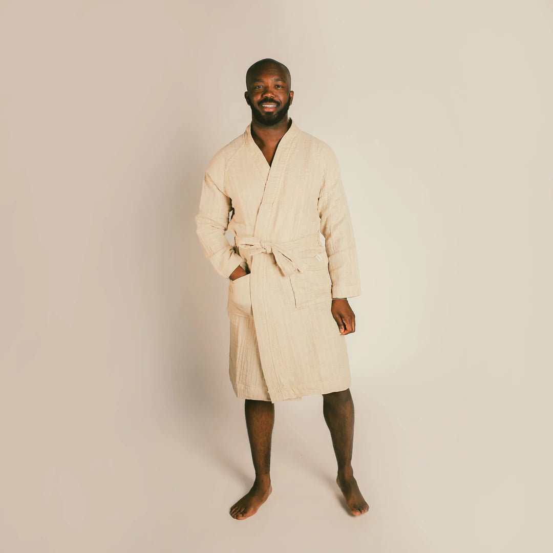 The Organic Gauzy Robe - Sand