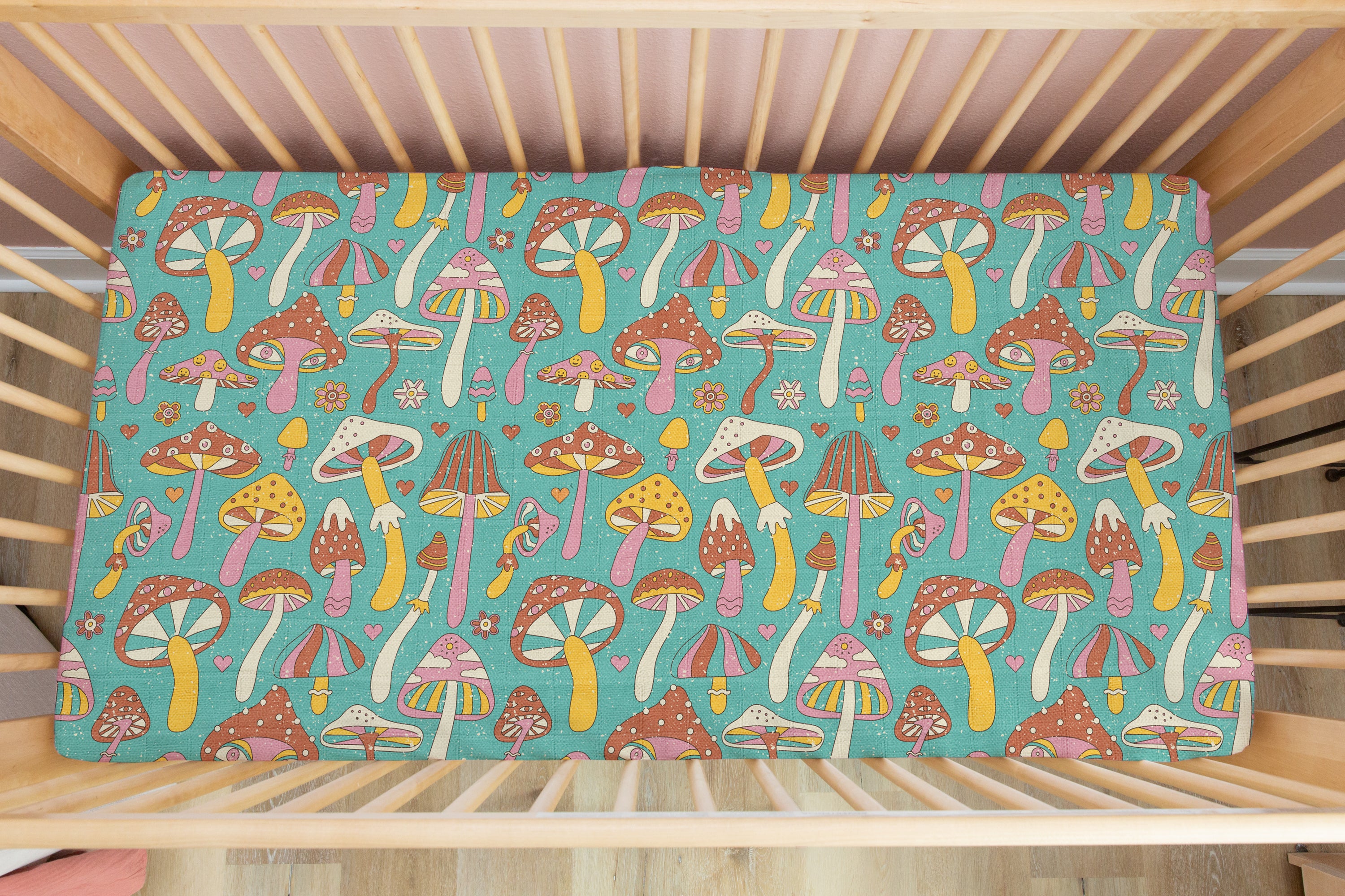 Magical Mushrooms | 100% Organic Cotton Muslin Baby Bedding