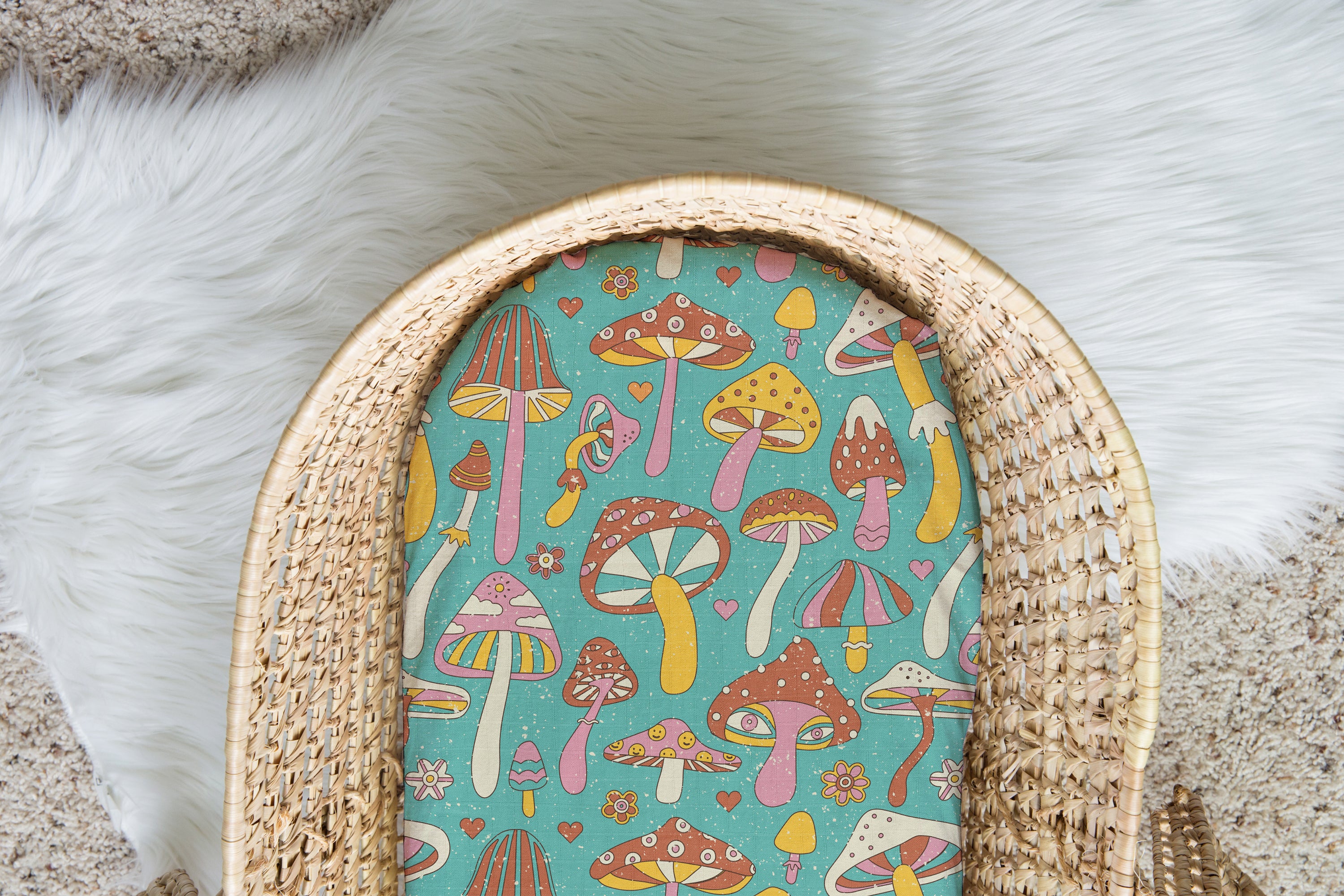 Magical Mushrooms | 100% Organic Cotton Muslin Baby Bedding