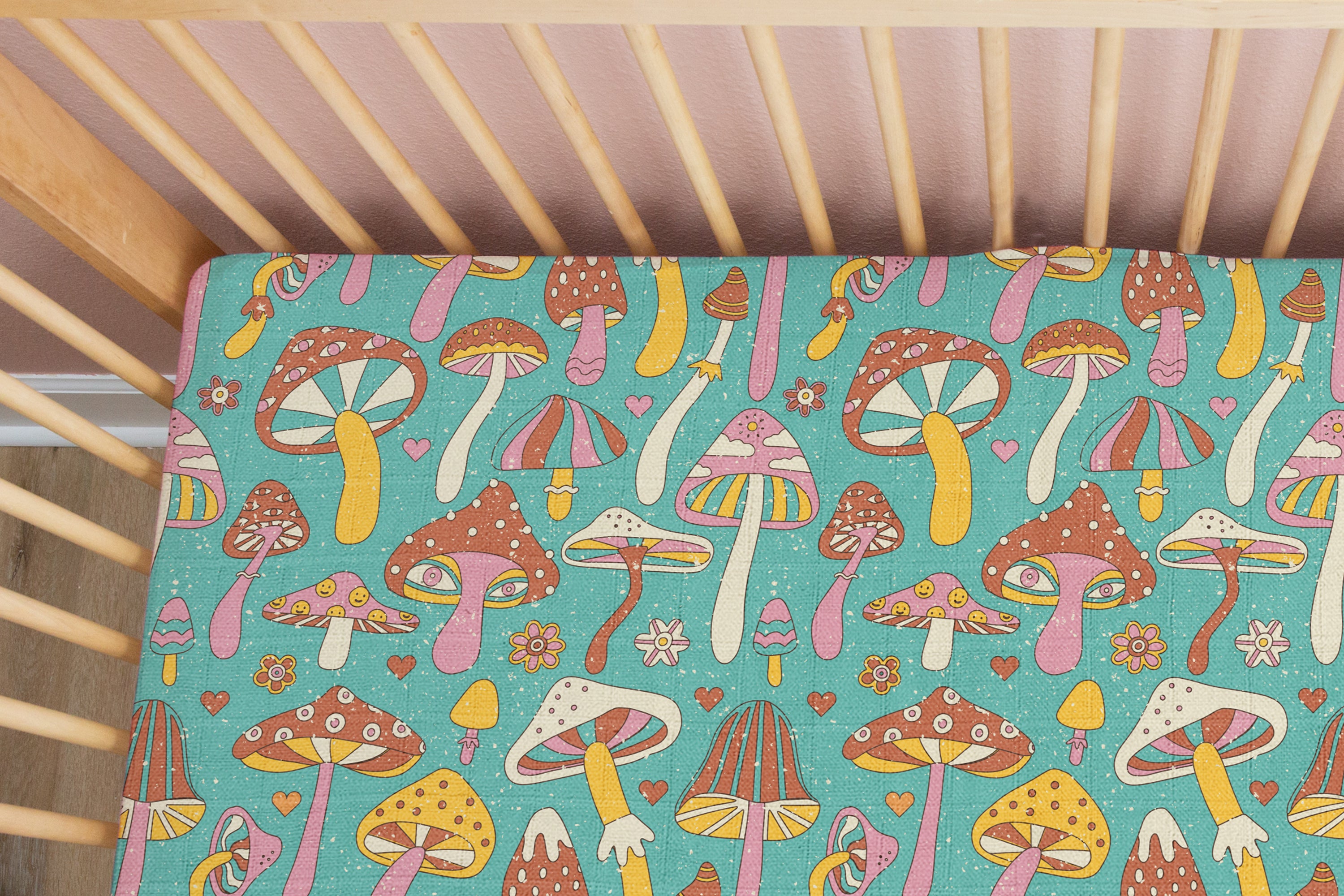 Magical Mushrooms | 100% Organic Cotton Muslin Baby Bedding