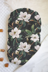 Midnight Magnolia | 100% Organic Cotton Muslin Baby Bedding