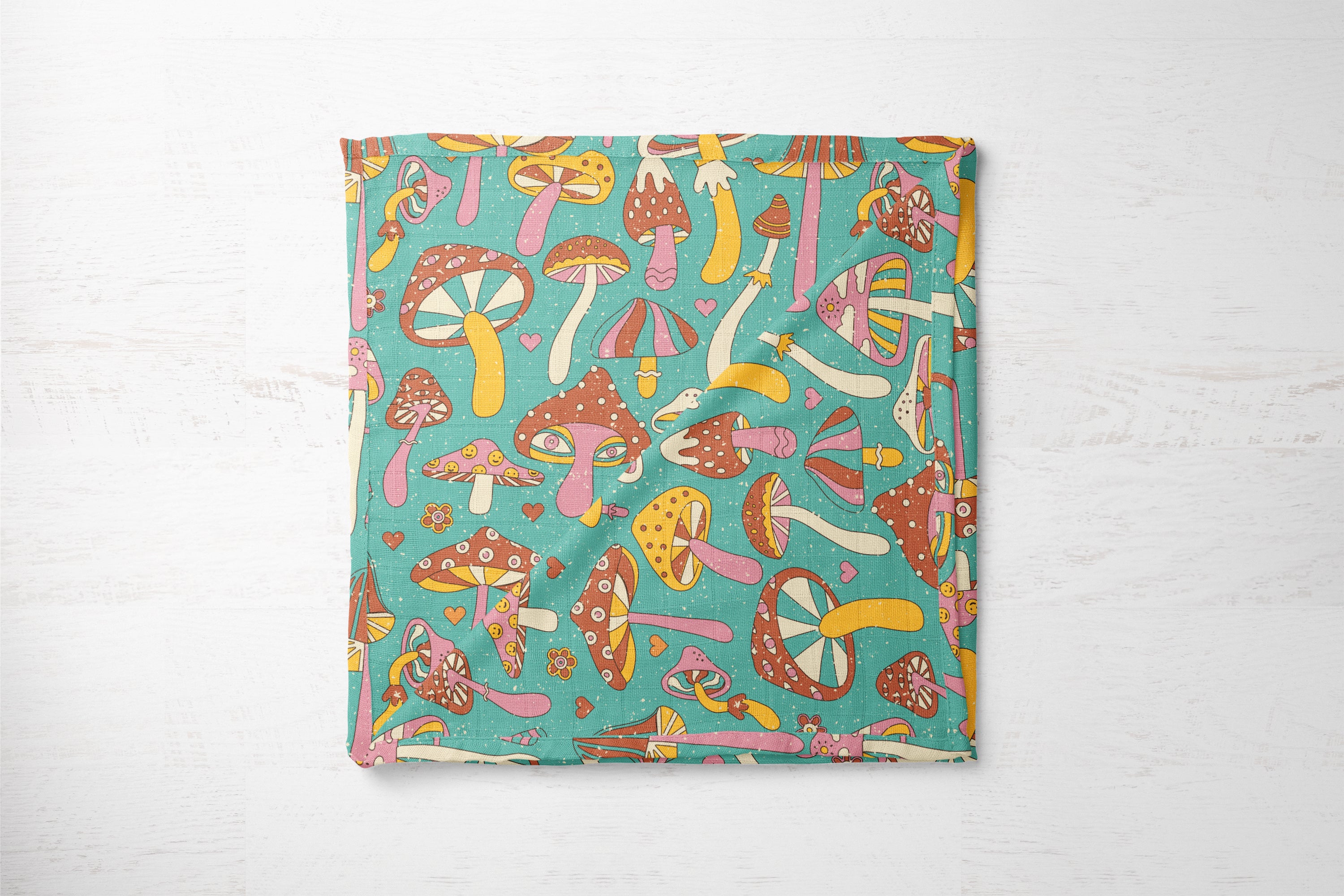 Magical Mushrooms | 100% Organic Cotton Muslin Baby Bedding