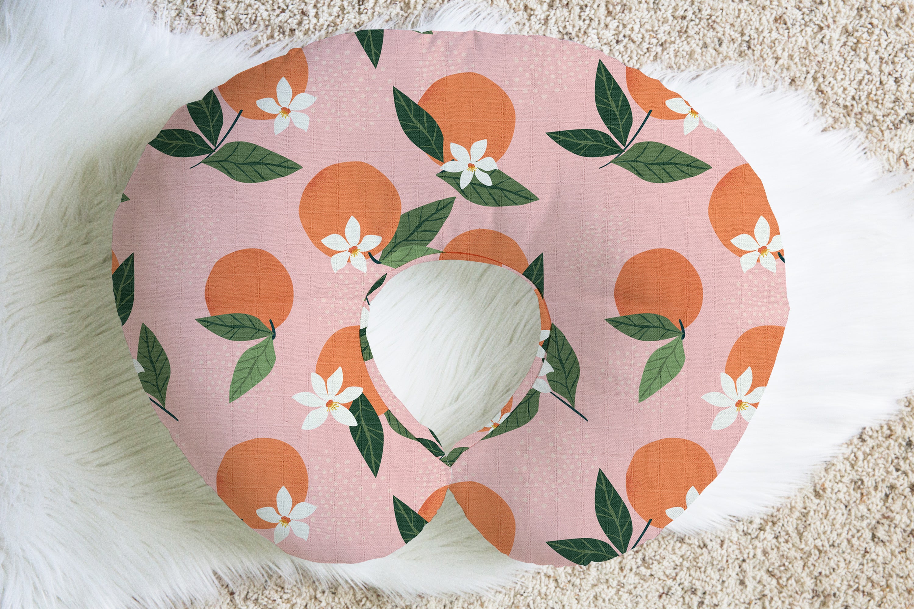 Orange Blossom Flamingo | 100% Organic Cotton Muslin Baby Bedding
