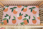 Load image into Gallery viewer, Orange Blossom Flamingo | 100% Organic Cotton Muslin Baby Bedding
