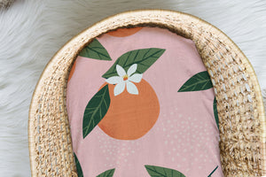 Orange Blossom | Moses Basket Sheet | 100% Organic Cotton Muslin