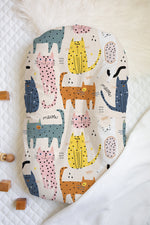 Load image into Gallery viewer, Polka Cat | 100% Organic Cotton Muslin Baby Bedding
