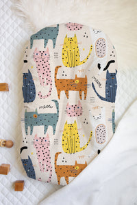 Polka Cat | 100% Organic Cotton Muslin Baby Bedding