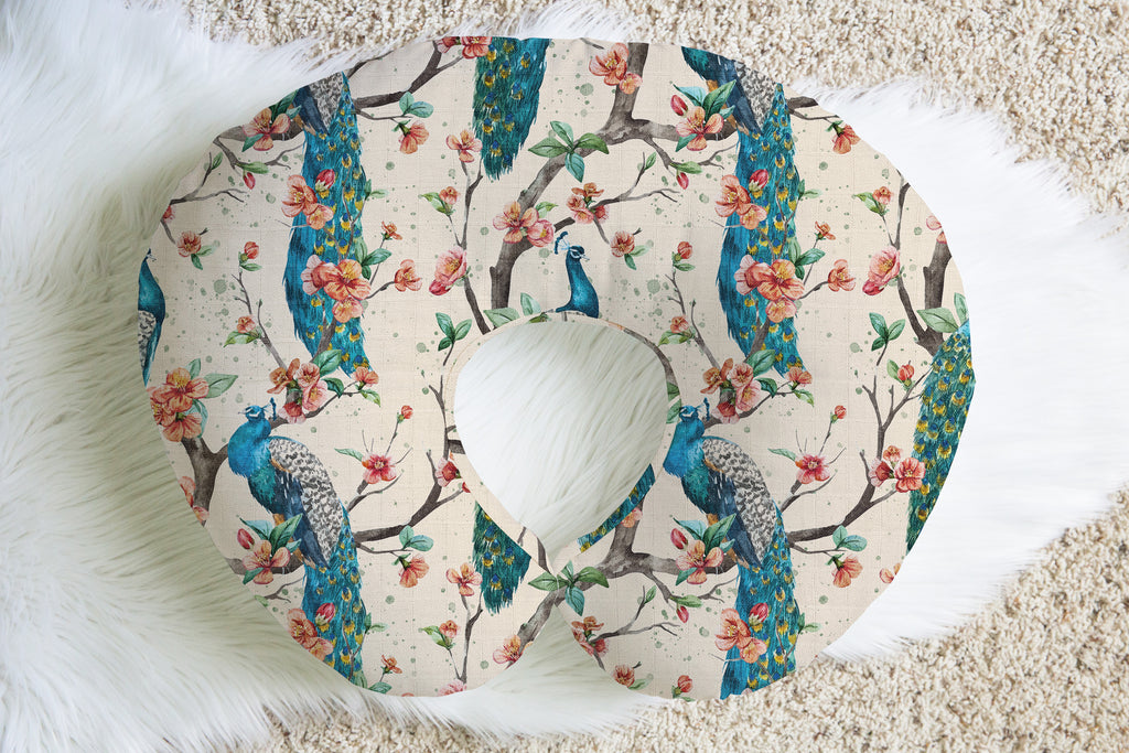 Perching Peacocks | 100% Organic Cotton Muslin Baby Bedding