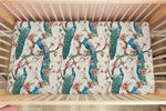 Load image into Gallery viewer, Perching Peacocks | 100% Organic Cotton Muslin Baby Bedding

