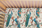 Perching Peacocks | 100% Organic Cotton Muslin Baby Bedding