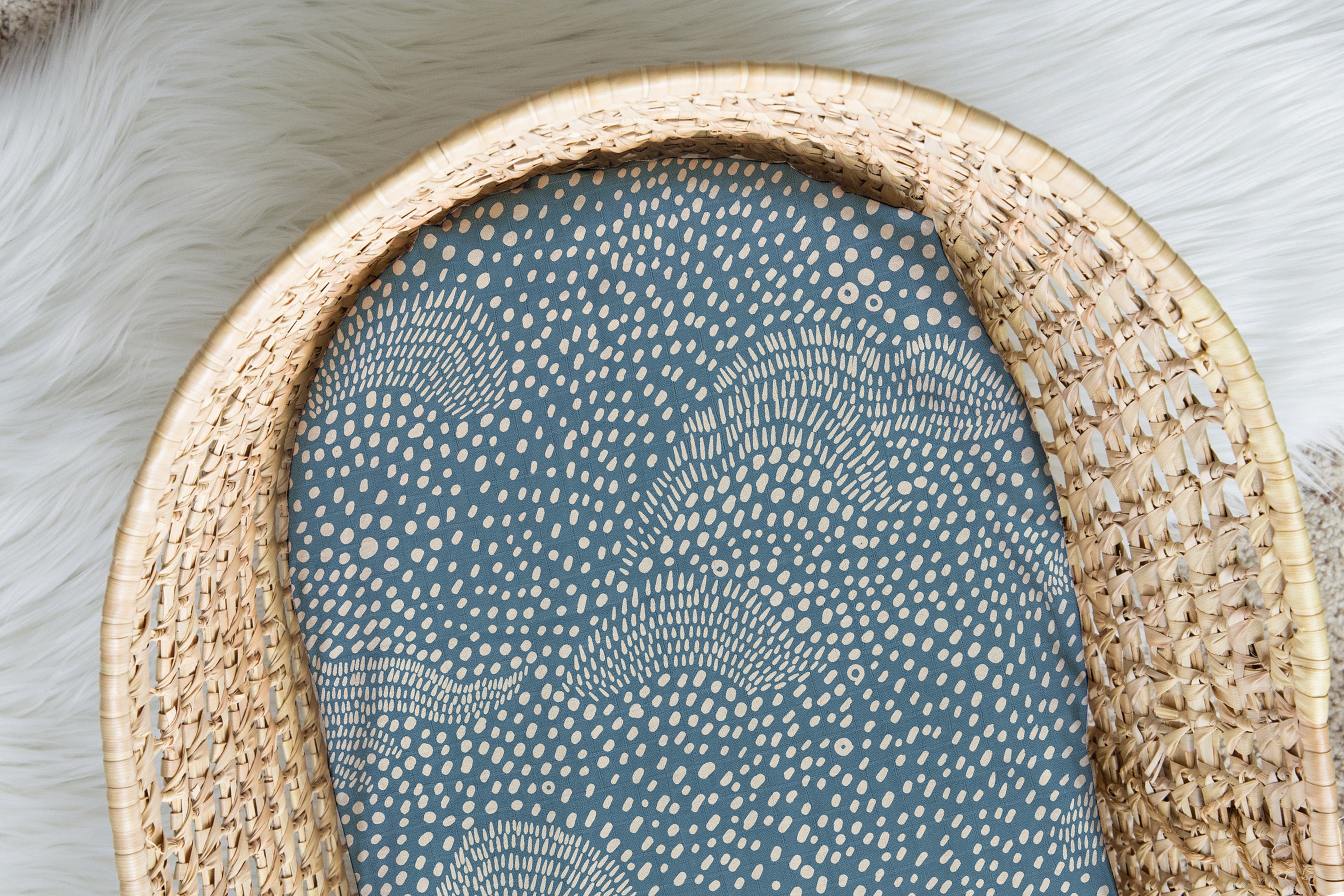 River Bed | Moses Basket Sheet | 100% Organic Cotton Muslin