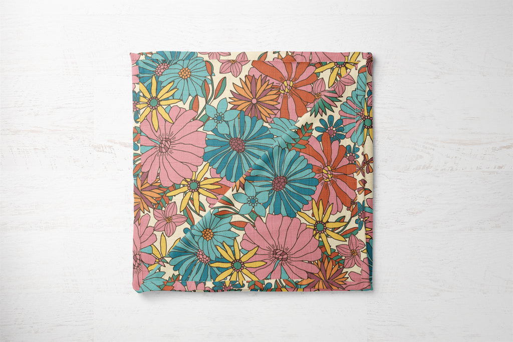 Groovy Blooms | 100% Organic Cotton Muslin Baby Bedding