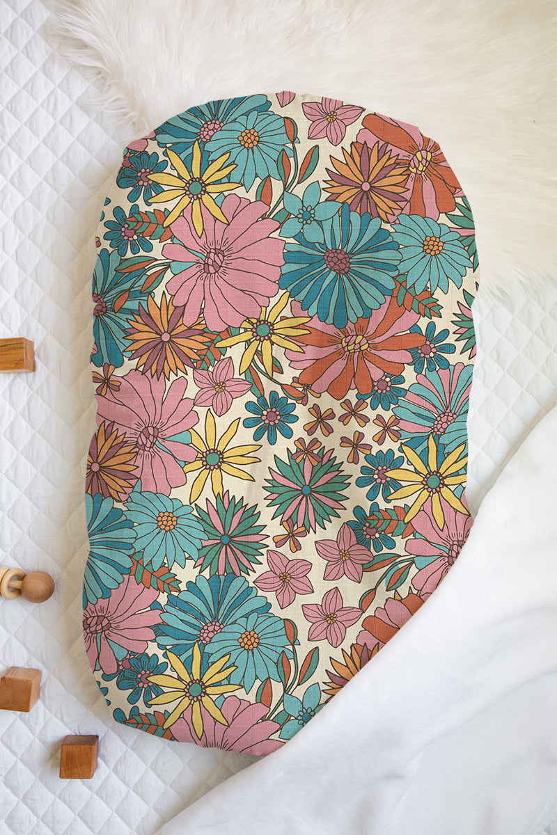 Groovy Blooms | 100% Organic Cotton Muslin Baby Bedding