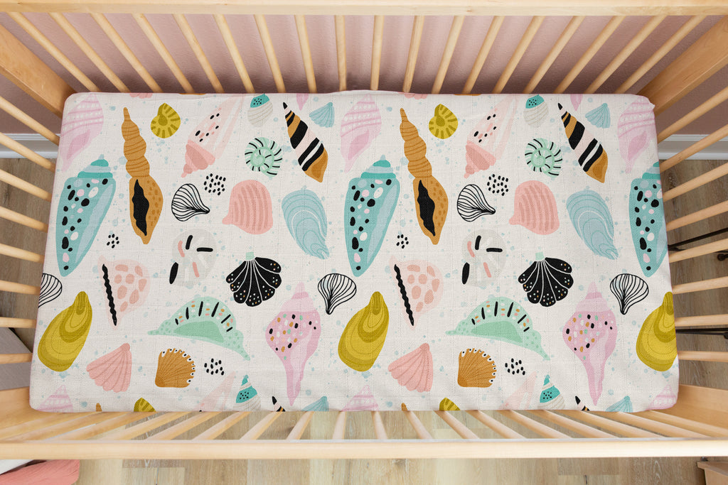 She Sells Seashells | 100% Organic Cotton Muslin Baby Bedding
