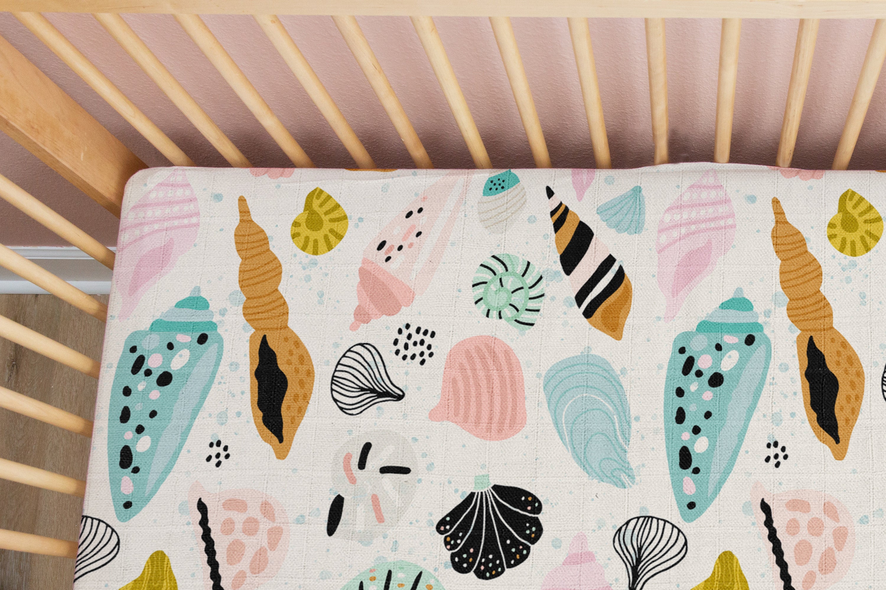 She Sells Seashells | 100% Organic Cotton Muslin Baby Bedding