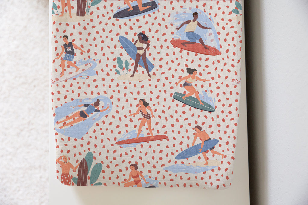 Surf's Up | 100% Organic Cotton Muslin Baby Bedding
