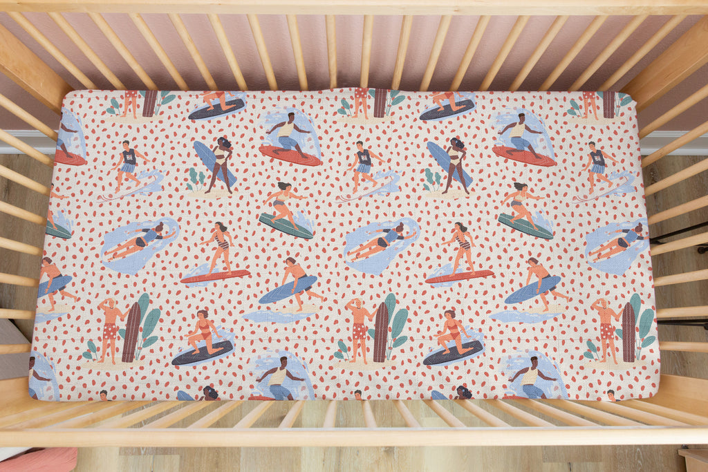 Surf's Up | 100% Organic Cotton Muslin Baby Bedding