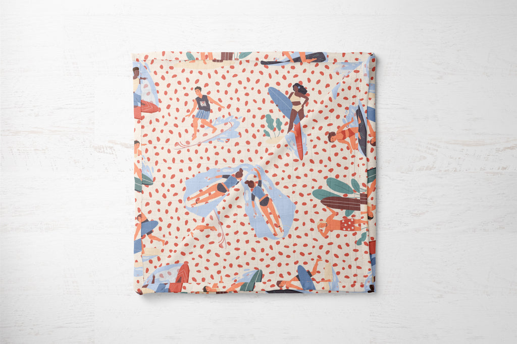 Surf's Up | 100% Organic Cotton Muslin Baby Bedding