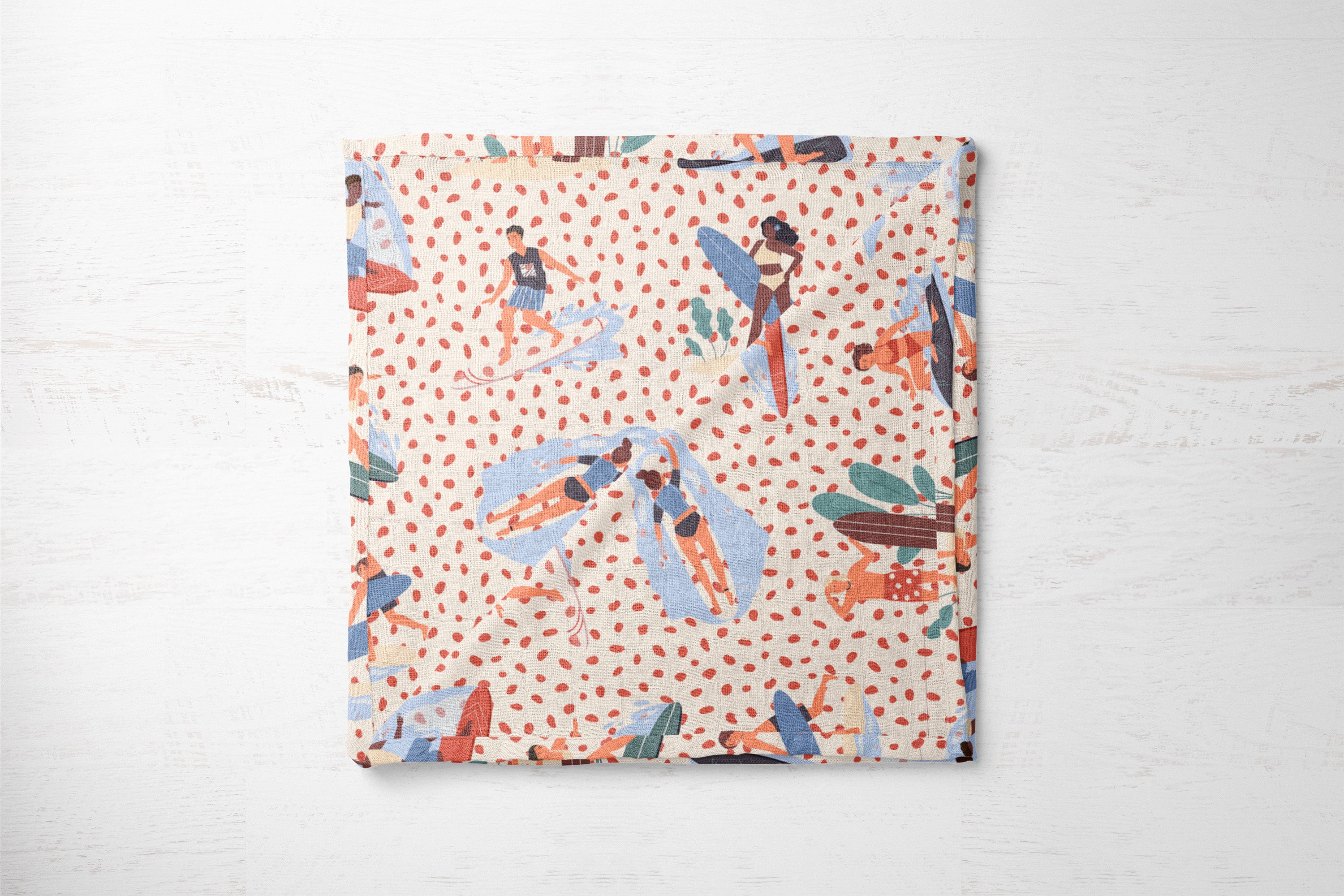 Surf's Up | 100% Organic Cotton Muslin Baby Bedding