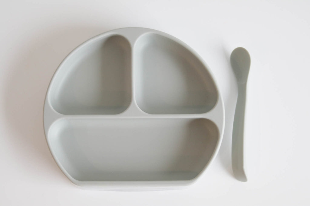 Silicone Suction Plate with Lid and Spoon