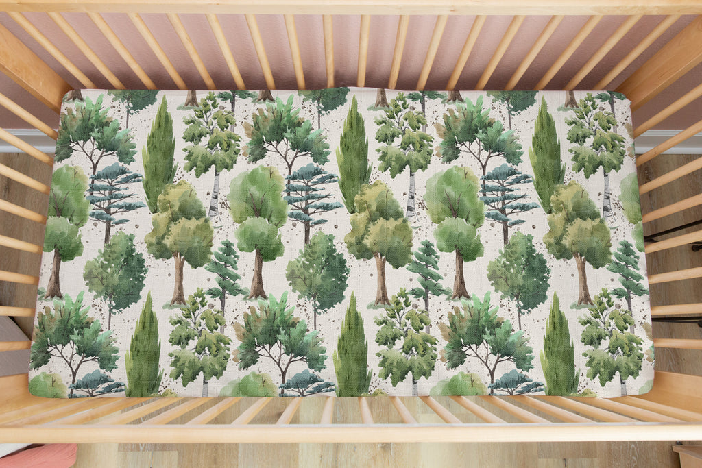Deep Forest | 100% Organic Cotton Muslin Baby Bedding