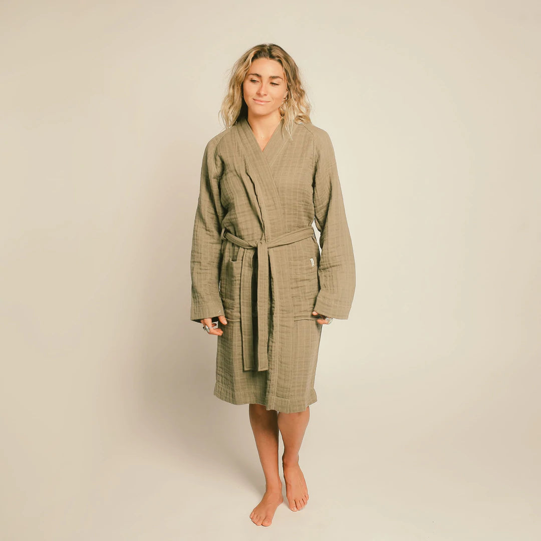 The Organic Gauzy Robe - Sage