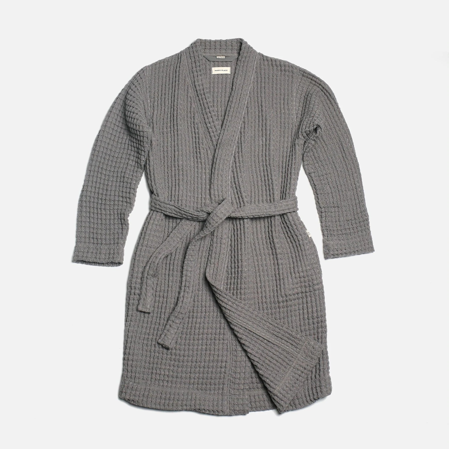 The Organic Weightless Waffle Robe - Coal