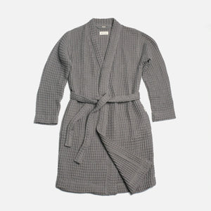 The Organic Weightless Waffle Robe - Coal