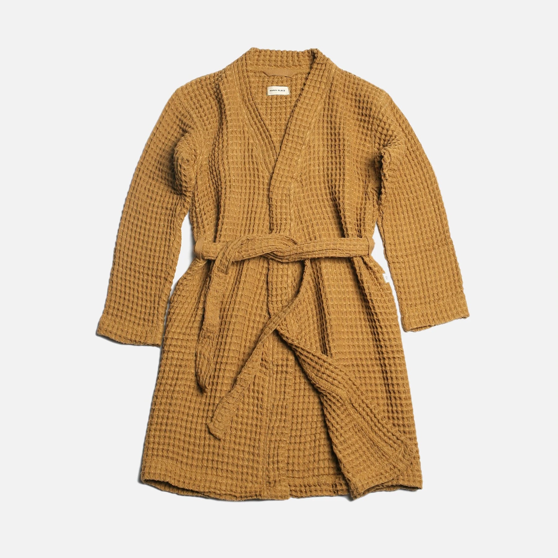 The Organic Weightless Waffle Robe - Dijon