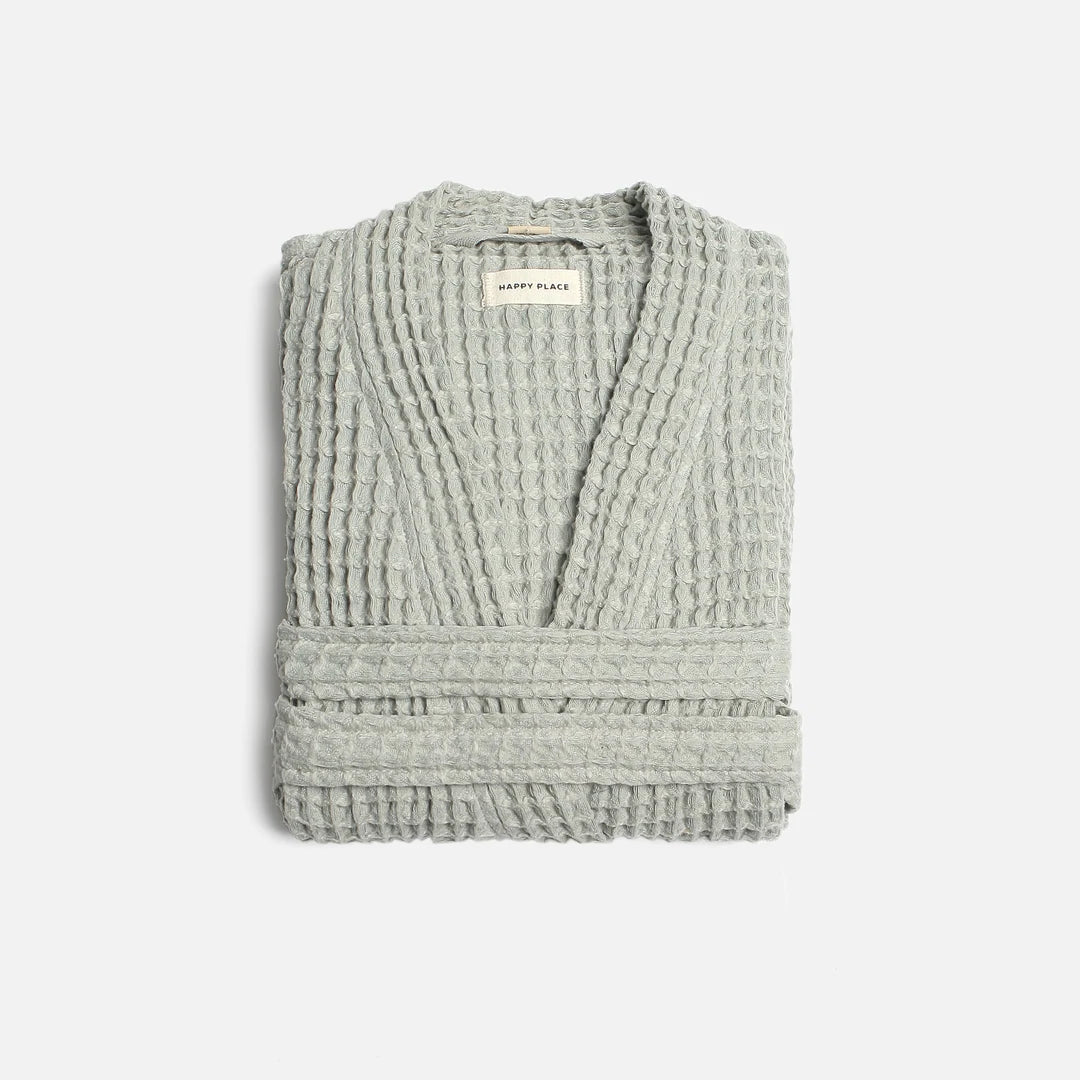 The Organic Weightless Waffle Robe - Aloe