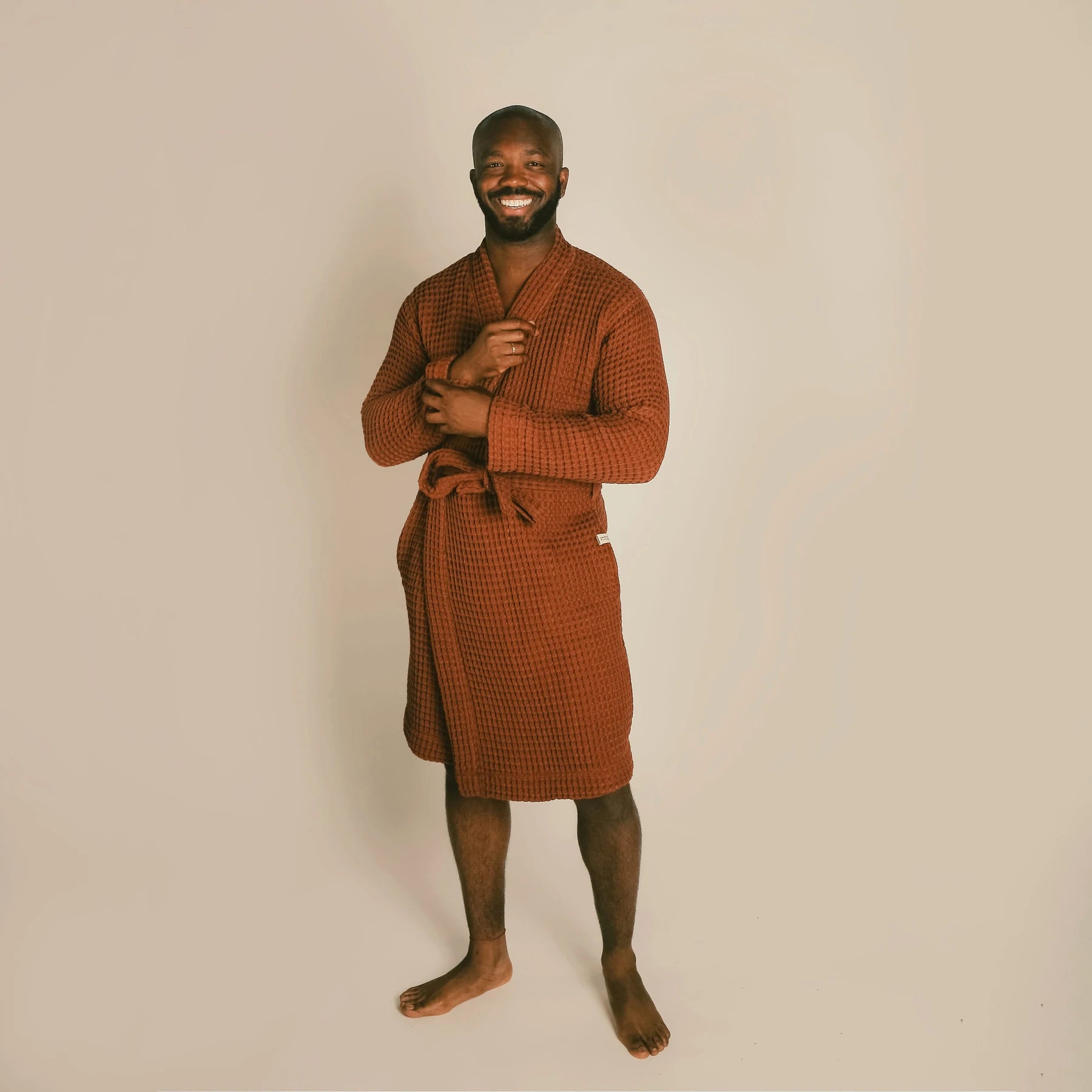 The Organic Weightless Waffle Robe - Clay