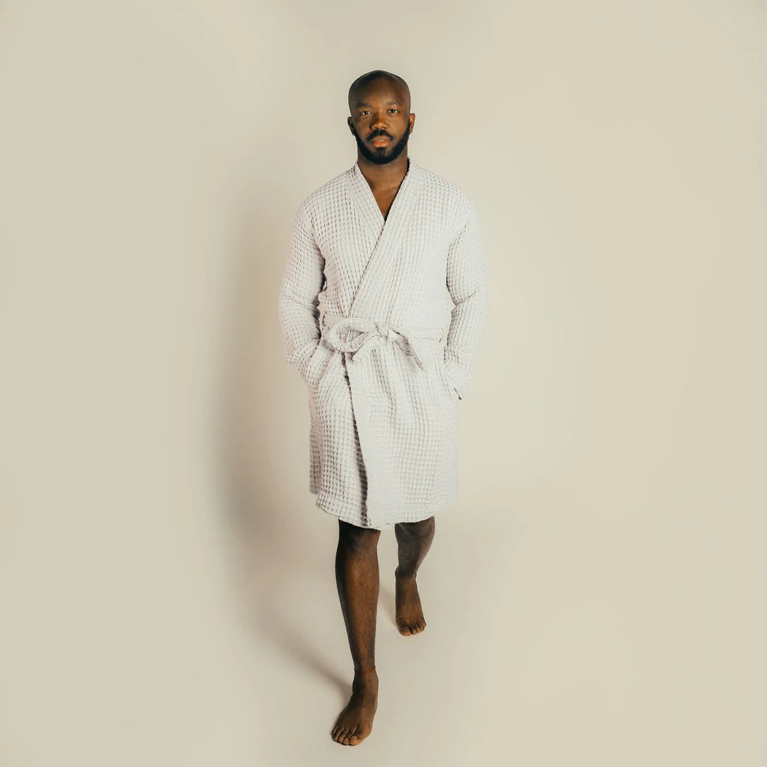 The Organic Weightless Waffle Robe - Silver