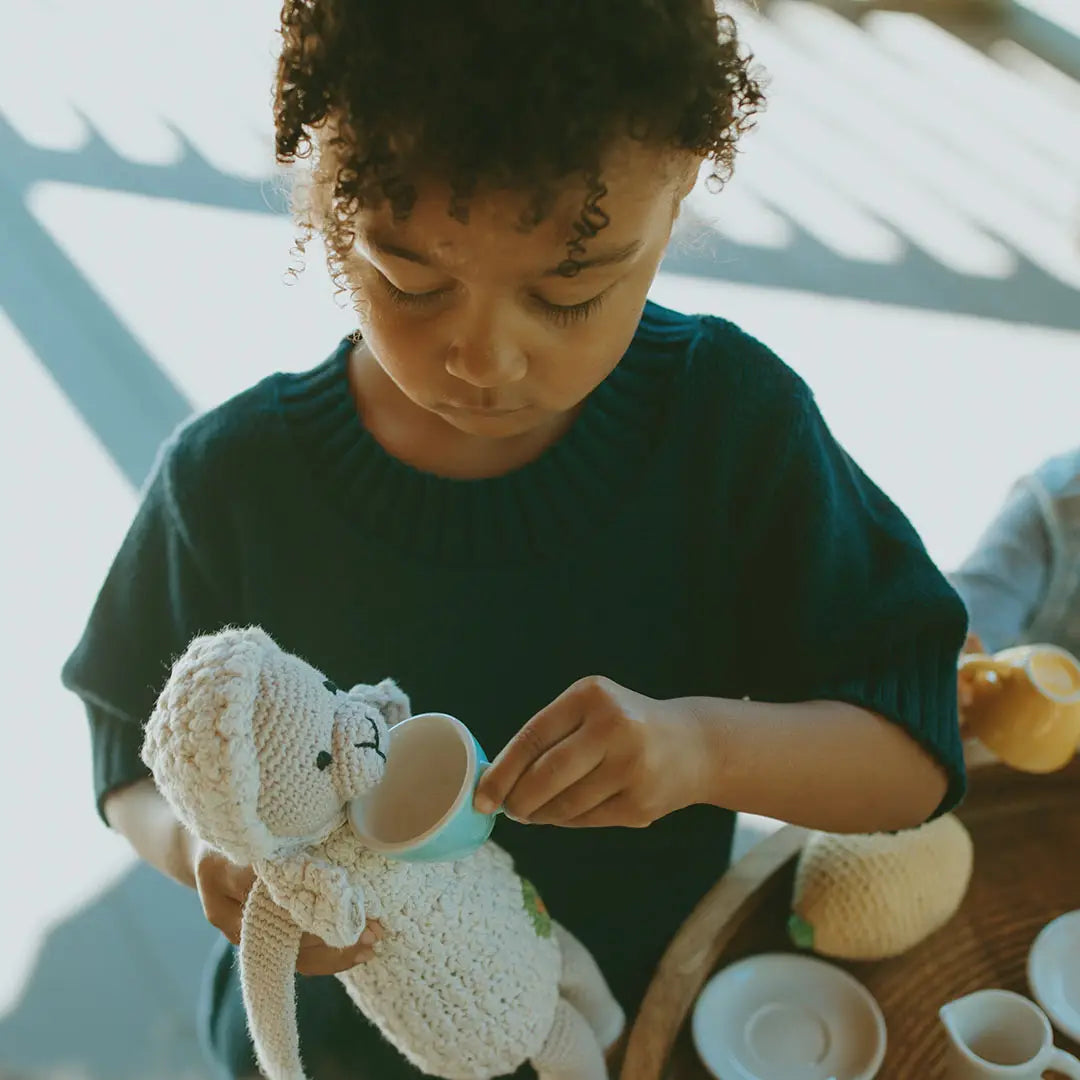 Organic Crocheted Rattle Toy | Lamb