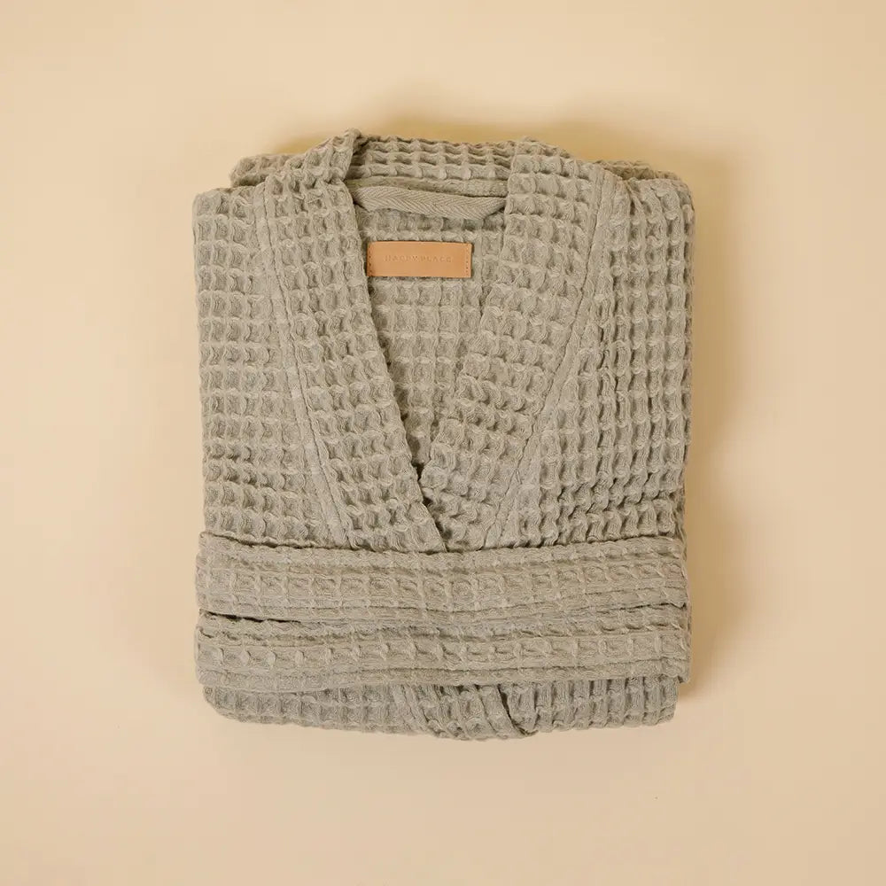 The Organic Weightless Waffle Robe - Aloe