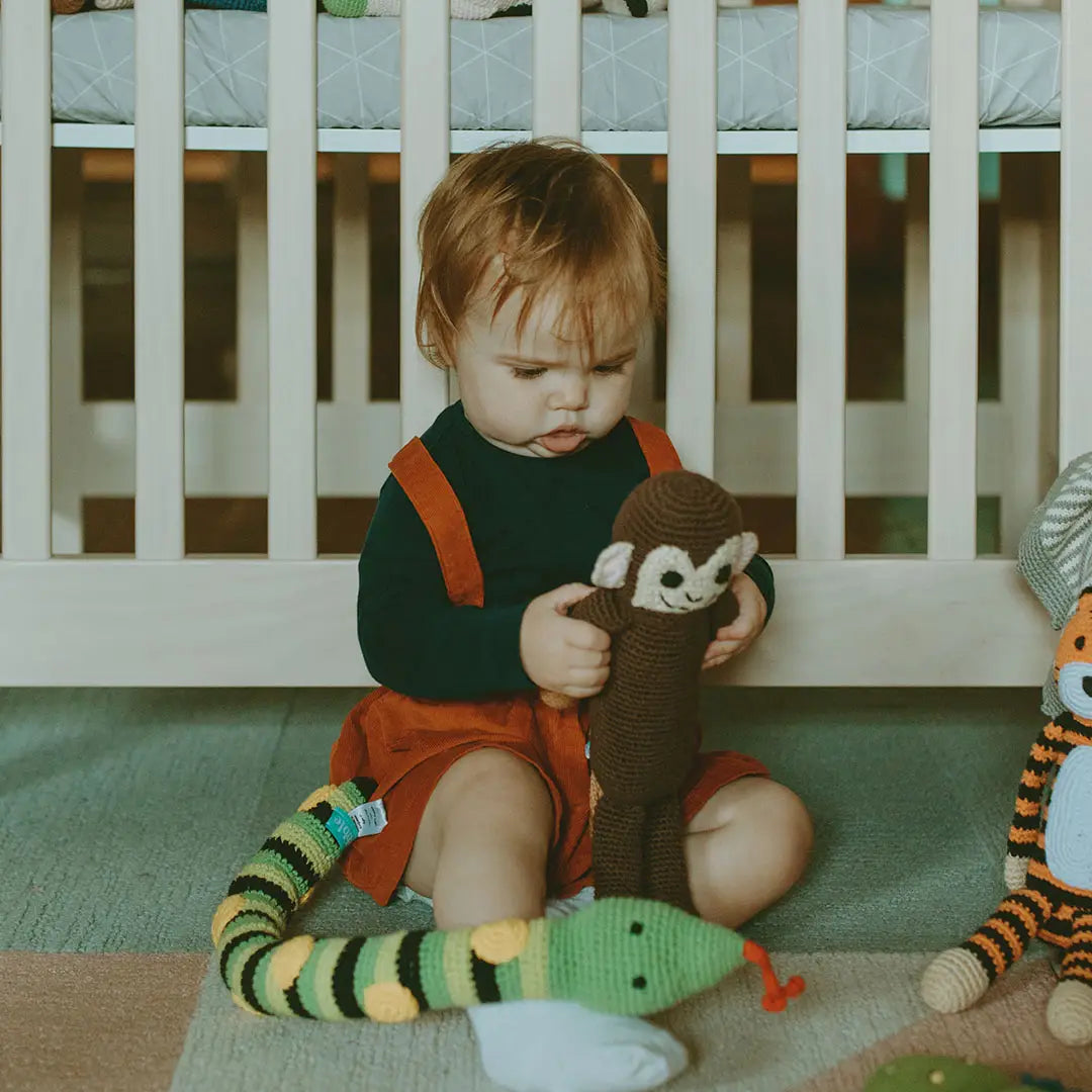 Organic Crocheted Rattle Toy | Monkey