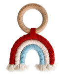 Load image into Gallery viewer, Rainbow Macrame Teether | Brick + Blue
