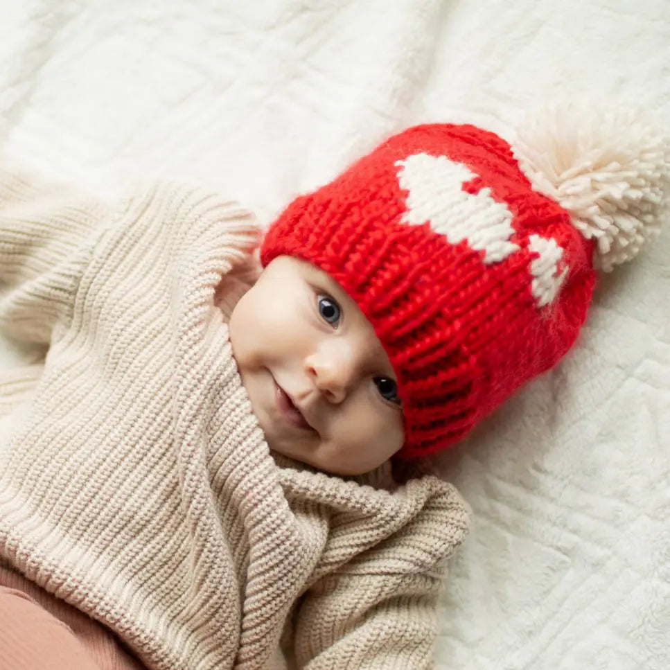 Sweetheart Valentine's Day Hand Knit Beanie Hat
